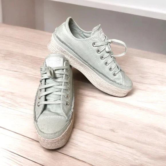 Converse All Star women’s mint green espadrille sneakers size 7 - Picture 3 of 6